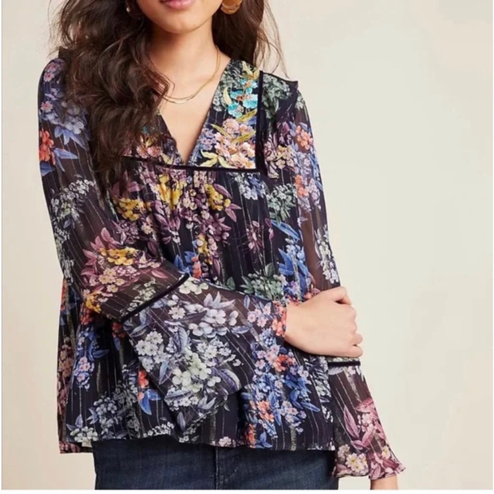 Binet Bahl floral anthropology top